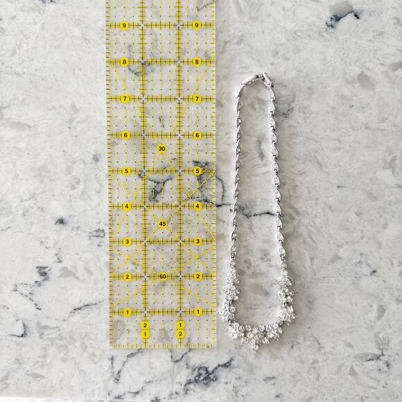 Bug Off Rhinestone Necklace Silver Tone Floral Cluster Sparkle Formal - Picture 10 of 10